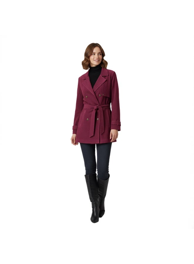 Smoky Egypt Smoky Suede Double-Breasted Jacket-Fuchsia - Image 1